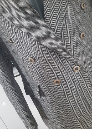 Gri Regular Fit Erkek Kruvaze Ceket - Görsel 2