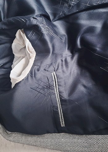 Gri Regular Fit Erkek Kruvaze Ceket - Görsel 6