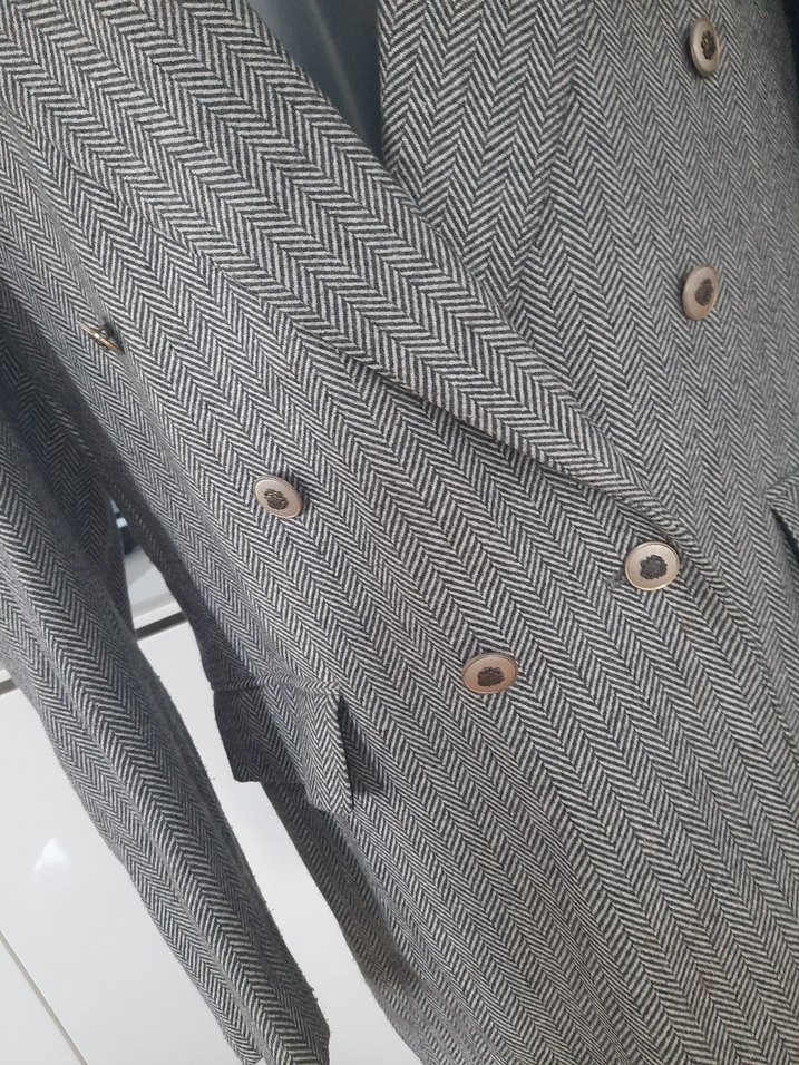 Gri Regular Fit Erkek Kruvaze Ceket - Görsel 2