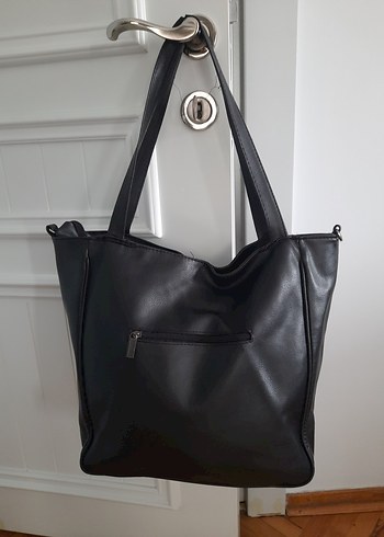 Siyah Deri Tokalı Kadın Omuz Çantası##Bavul Çanta ## - Görsel 2