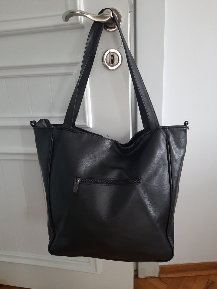 Siyah Deri Tokalı Kadın Omuz Çantası##Bavul Çanta ## - Görsel 2