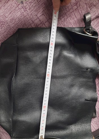 Siyah Deri Tokalı Kadın Çantası - Görsel 8