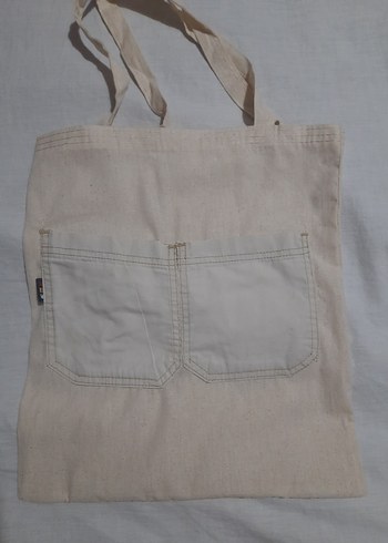 Bej Keten Kadın Çanta - Görsel 3