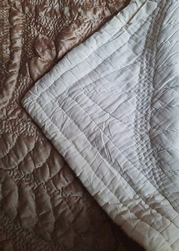 Bej Parlak Dikişli##Antika Yun Yorgan## - Görsel 3