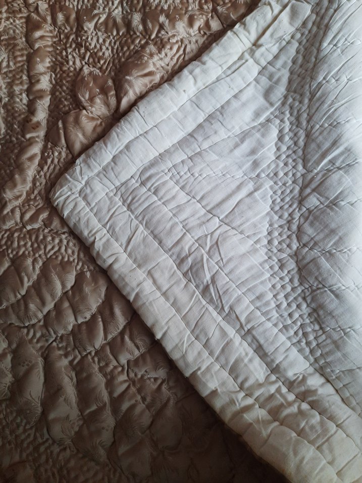 Bej Parlak Dikişli##Antika Yun Yorgan## - Görsel 3