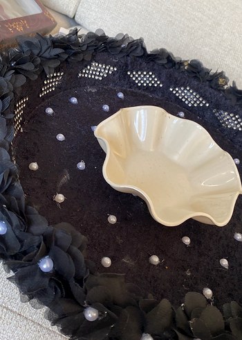 Nakışlı Bohem Siyah kına tepsisi - Görsel 2