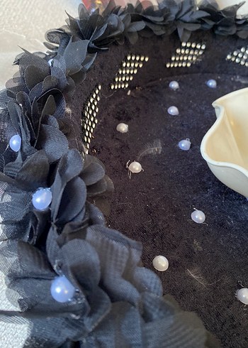 Nakışlı Bohem Siyah kına tepsisi - Görsel 3