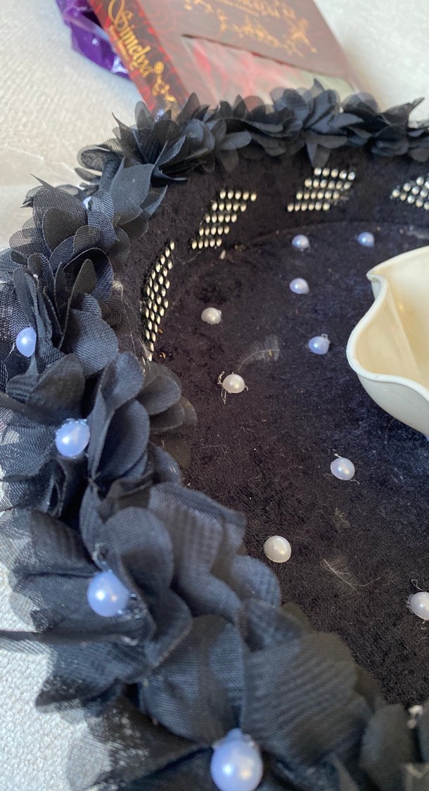 Nakışlı Bohem Siyah kına tepsisi - Görsel 3