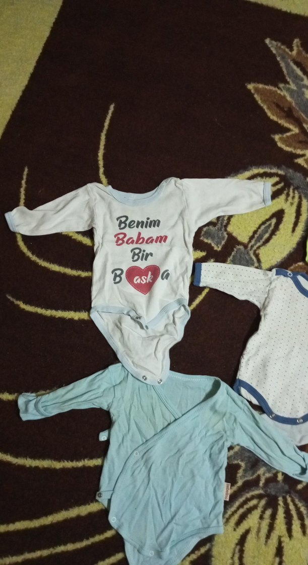 Beyaz Baskılı Askısız Erkek Bebek Body 7li fiyat - Görsel 2