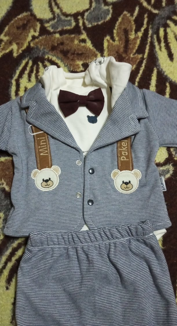 Uzun Kollu Papyonlu Bebek Tulum - Görsel 3