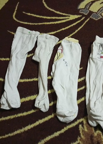 Beyaz Bağlama Desenli Erkek Çorapları çoklu fiyat  Yeni doğan - Görsel 3