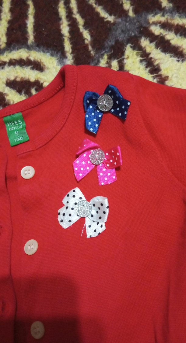 Kız Çocuk Renkli Desenli Düğmeli Hırka - Görsel 2