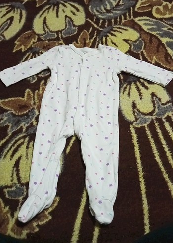 Düğmeli Beyaz Bebek Kız Tulum - Görsel 2