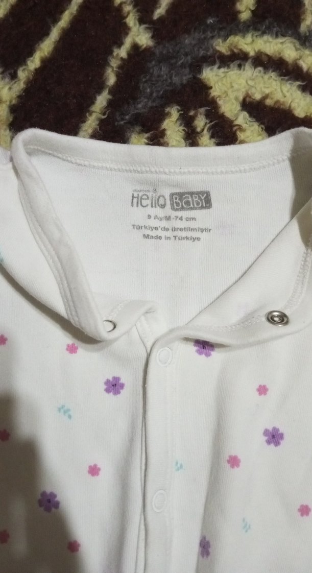 Düğmeli Beyaz Bebek Kız Tulum - Görsel 3