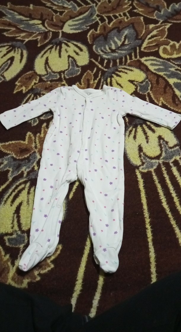 Düğmeli Beyaz Bebek Kız Tulum - Görsel 2