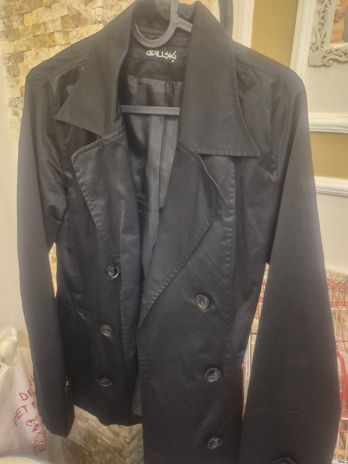 ADİL IŞIK Siyah Kadın i Trençkot Düğmeli - Görsel 3