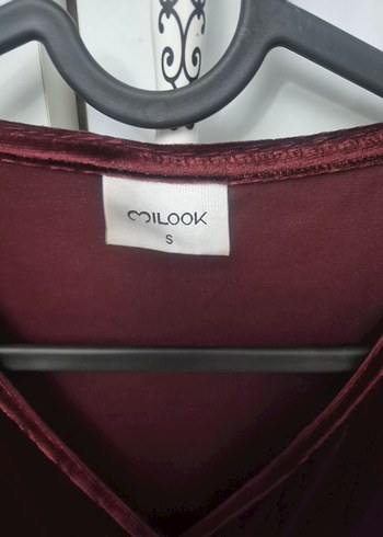 ı CILOOK Marka Bordo renkli kadife elbise - Görsel 2