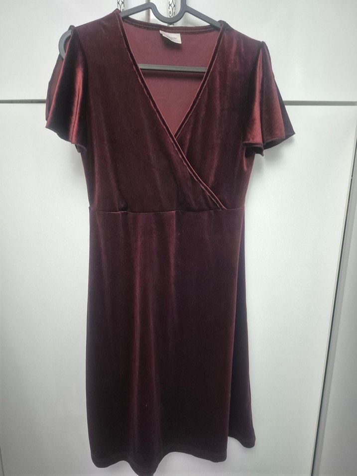 ı CILOOK Marka Bordo renkli kadife elbise - Görsel 4