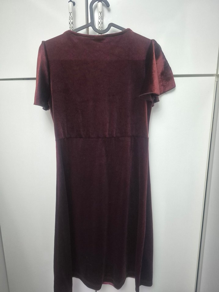 ı CILOOK Marka Bordo renkli kadife elbise - Görsel 3