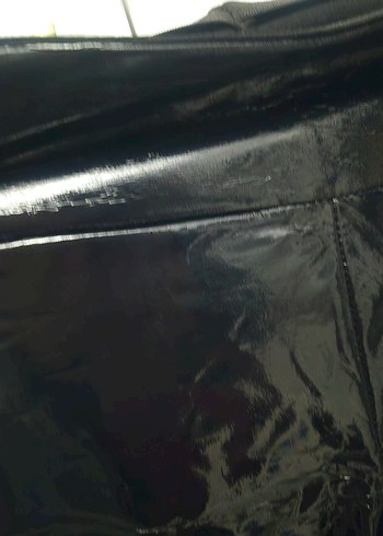 Parlak Siyah deri pantolon - Görsel 3