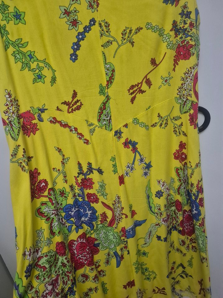 Sarı Desenli Bohem Tarz Yumuşacık elbise - Görsel 3