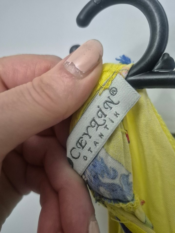 Sarı Desenli Bohem Tarz Yumuşacık elbise - Görsel 5