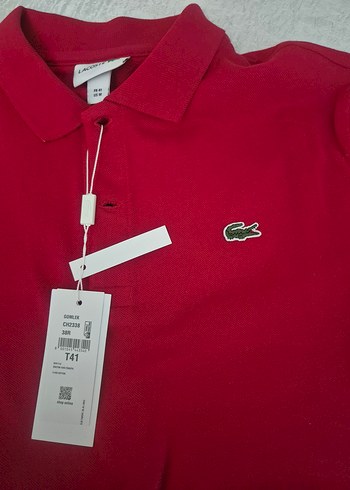 ORJİNAL LACOSTE Kırmızı Kısa Kollu Polo Yaka Tişört - Görsel 4