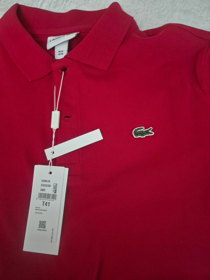 ORJİNAL LACOSTE Kırmızı Kısa Kollu Polo Yaka Tişört - Görsel 4