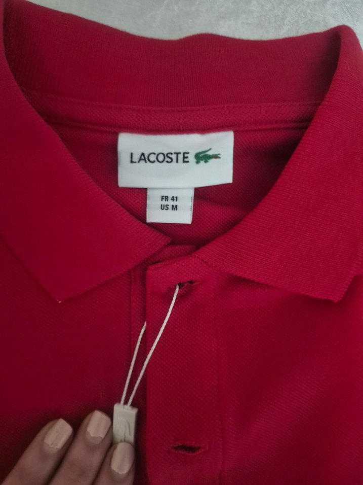 ORJİNAL LACOSTE Kırmızı Kısa Kollu Polo Yaka Tişört - Görsel 2