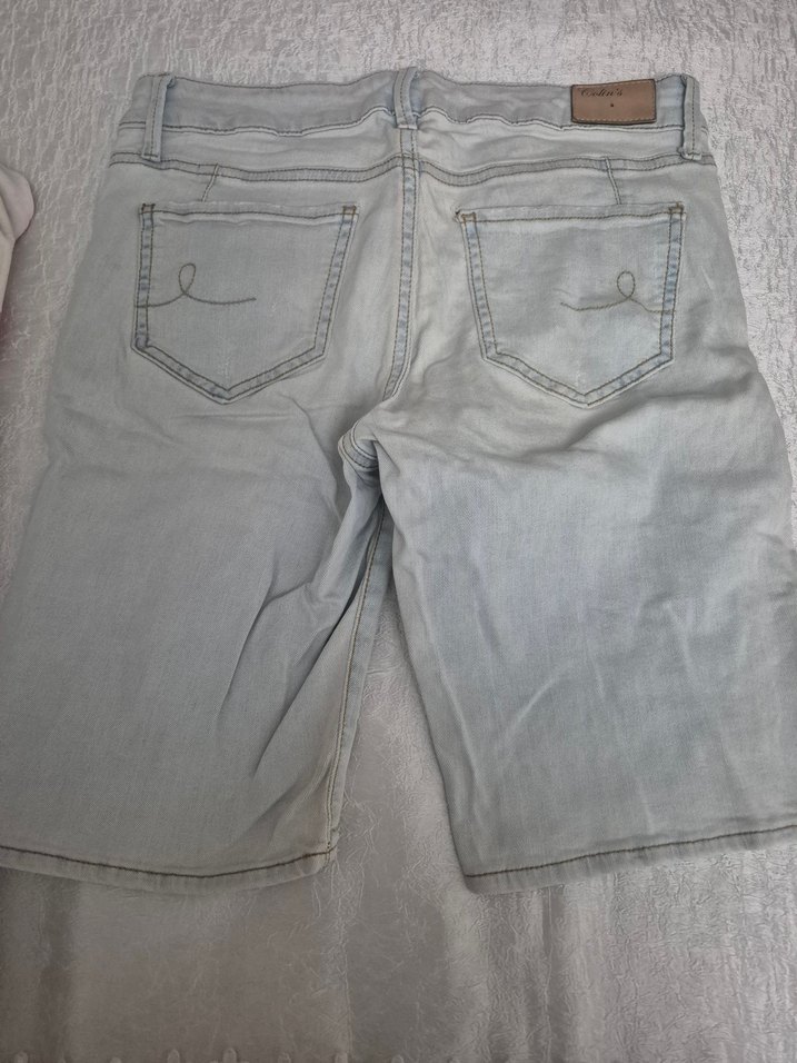 Gri Kadın Salaş Mini Denim Şort - Görsel 2