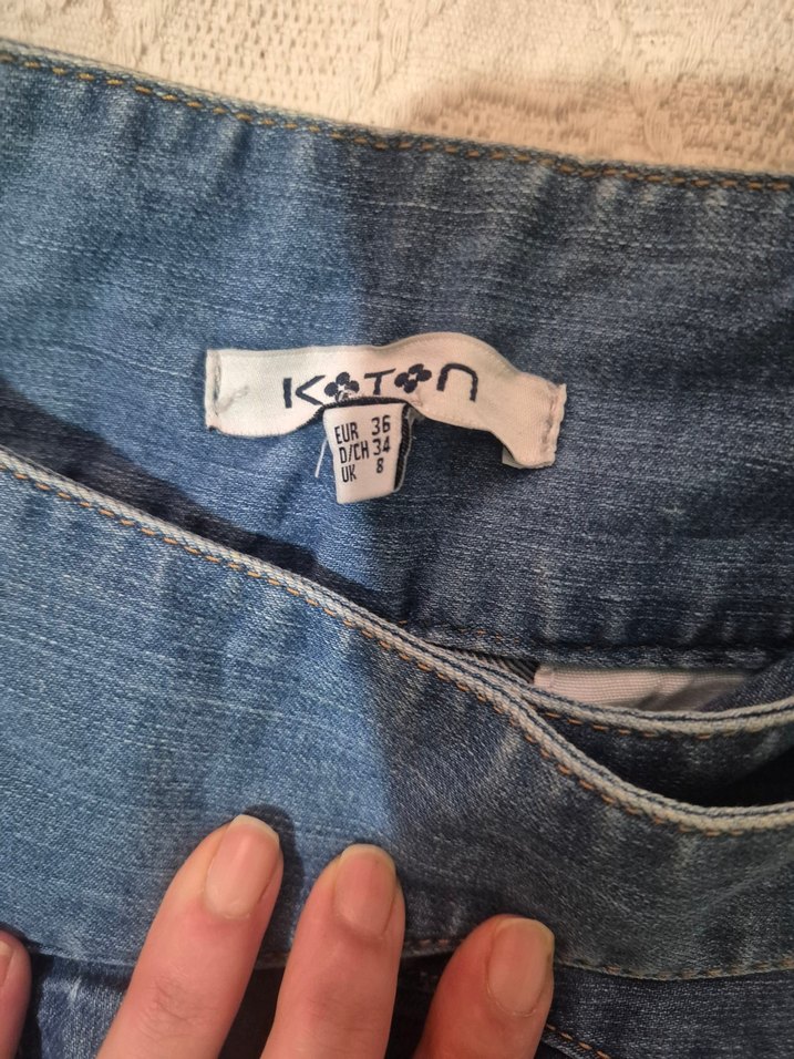 Kadın Mavi Bel Detaylı Kot Şort - Görsel 2