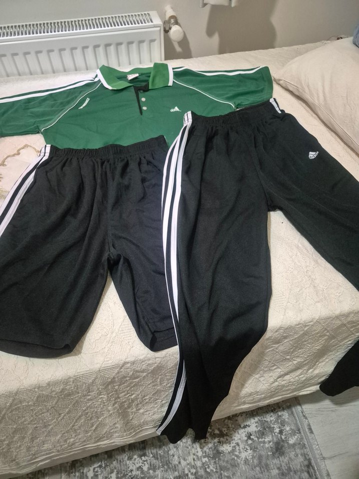 UNISEX  üçlü Siyah Eşofman Altı ve Şort - Görsel 3