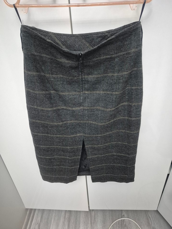 Gri Baskılı Fermuarlı etek - Görsel 2