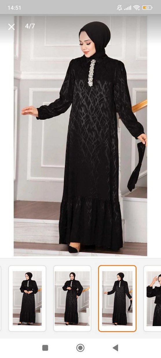 taşlı jakar tesettür abiye - Görsel 4