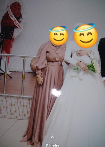 kol ve göğüs işlemeli Janjan tesettür abiye - Görsel 2