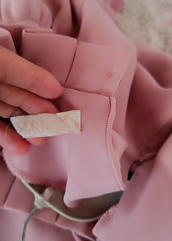 Pudra Renkli Fırfırlı Kadın Gömlek - Görsel 4