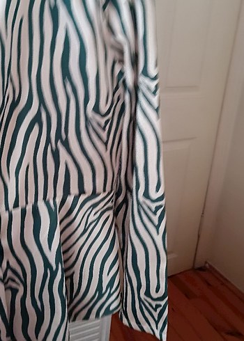 Zebra Desenli Hamile Bluzu, Uzun ve Salaş - Görsel 3