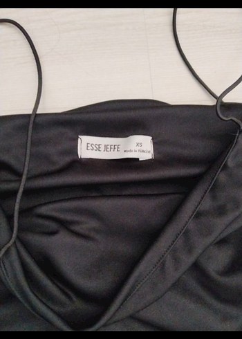 ip aslışı Siyah Drapeli Mini elbise - Görsel 4