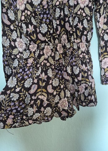 Bohem Uzun Kollu V Yaka kısa tulum - Görsel 3