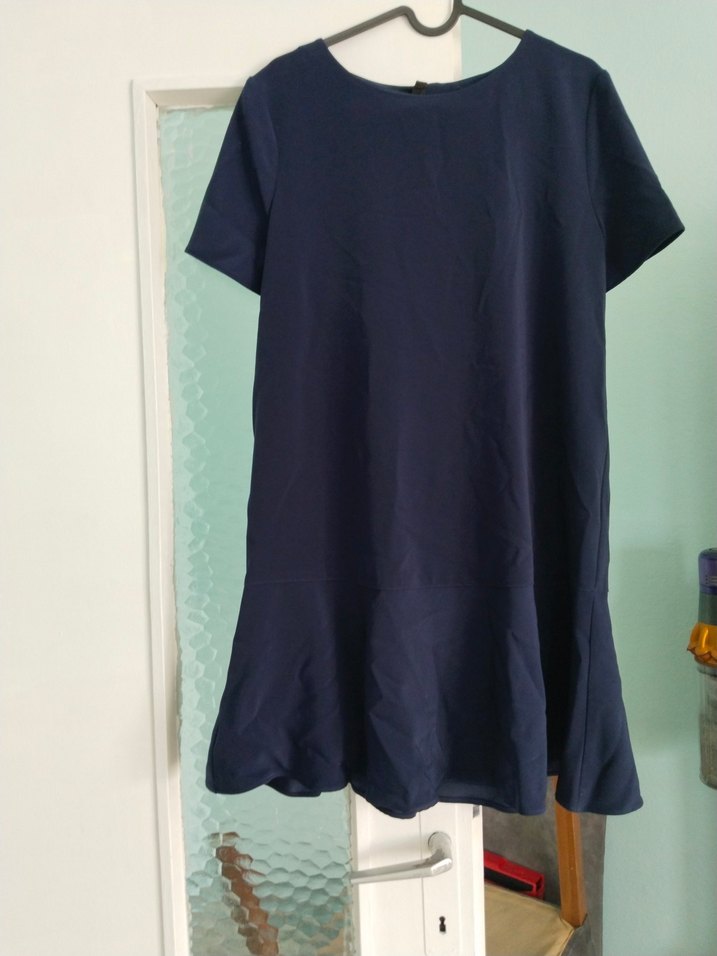 mango lacivert volanlı Elbise - Görsel 2