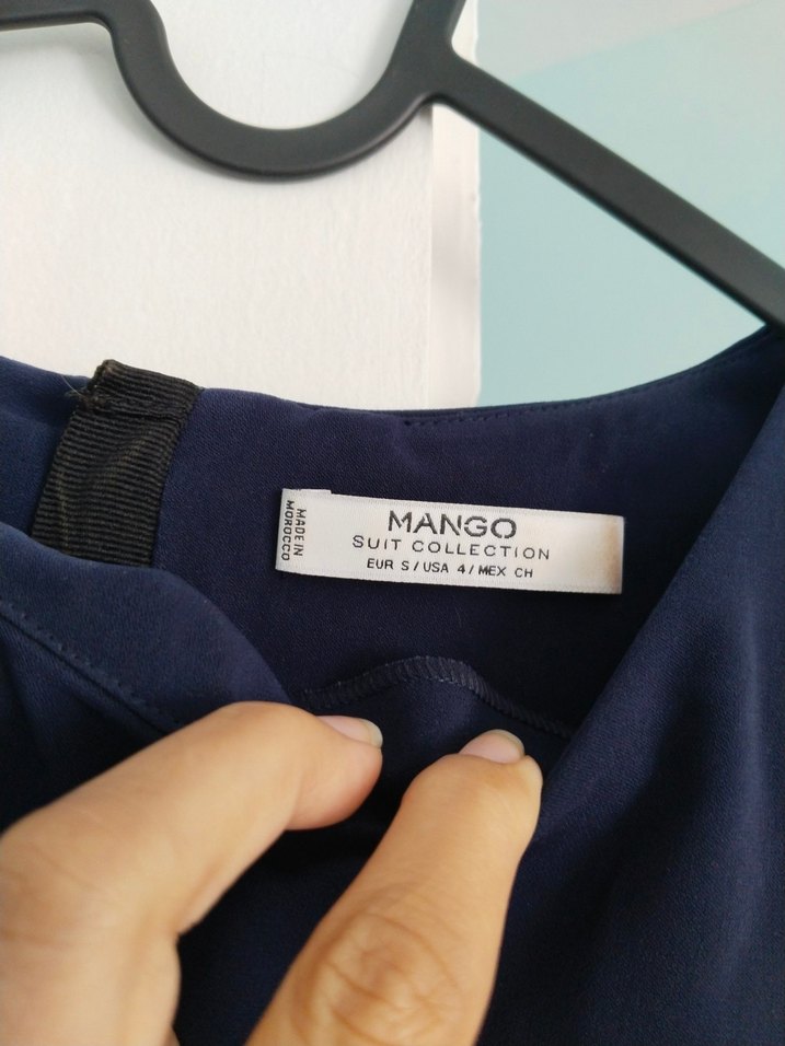 mango lacivert volanlı Elbise - Görsel 3