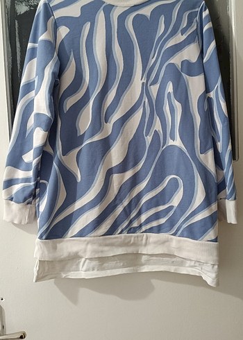 LC Waikiki Mavi Zebra Desenli Uzun Kollu Sweatshirt