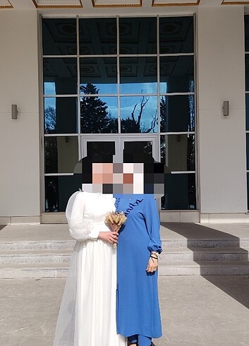 40 Beden beyaz Renk Tesettür Nikah elbisesi