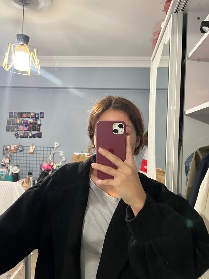 Siyah Midi Kadın Kaban - Görsel 4