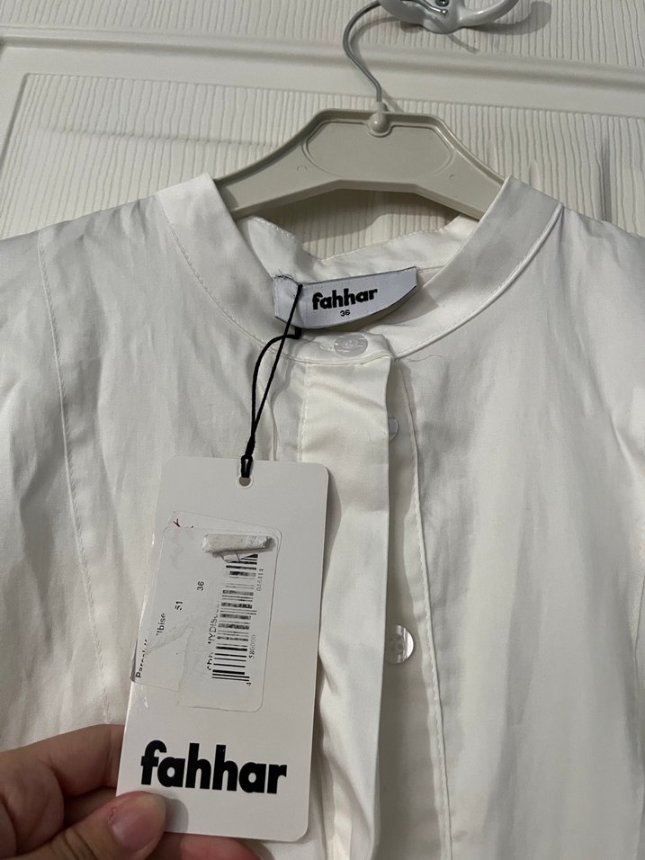 Beyaz Keten Uzun Kollu Bohem Elbise - Görsel 4