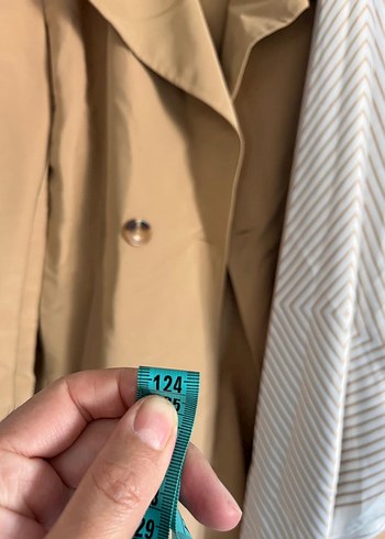 Bej Kadın Midi Trençkot Kemerli - Görsel 5