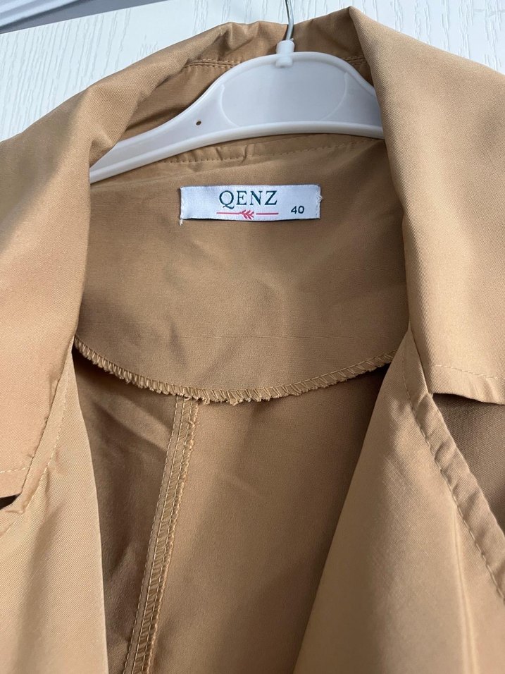 Bej Kadın Midi Trençkot Kemerli - Görsel 3