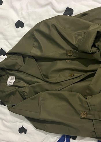 Kadın Haki Midi Trençkot Şeffaf Detaylı - Görsel 7