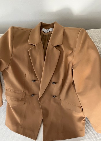 Bej Kadın Midi Uzunlukta Blazer Ceket - Görsel 3