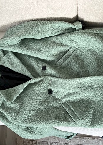 Düğmeli Yeşil Midi Kadın Kaban - Görsel 3